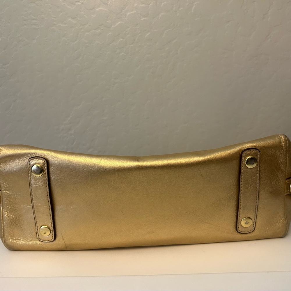 Coach Ashley Floral Gold, Green and Purple Women's Shoulder Bag Satchel Purse - Picture 9 of 16